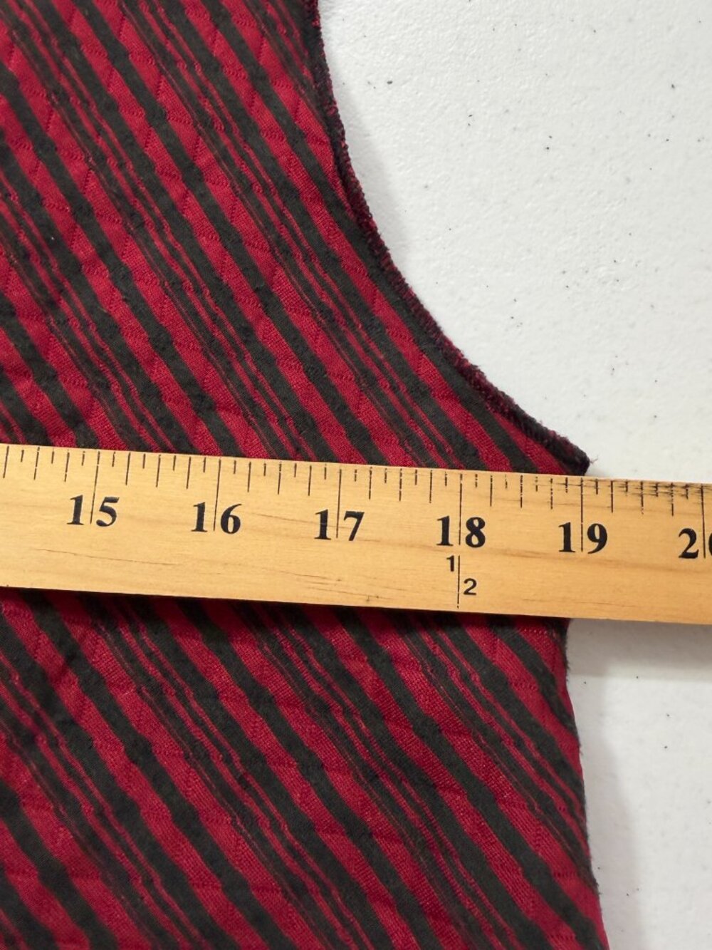 Habitat Red Black Striped Artsy Swing Vest Jacket Pockets Size Small - Picture 10 of 12